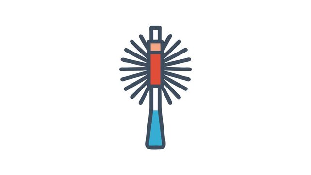 Stylized toilet brush on White Background with distinct color blocks