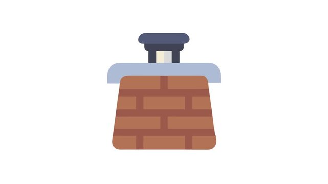 Stylized chimney illustration with brick pattern on a White Background