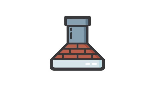 Isolated illustration of brick chimney on White Background