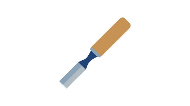 Flat vector illustration of a chisel on White Background