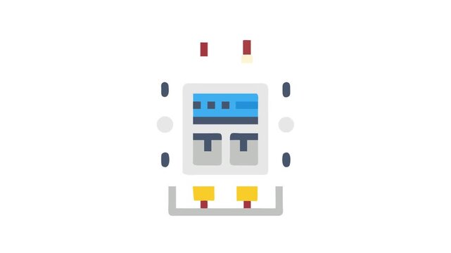 Simplified electrical breaker unit graphic against White Background