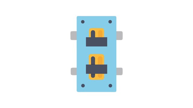 Electrical light switch plate flat design icon illustration