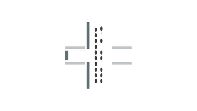 Road junction crossing with White Background flat vector illustration