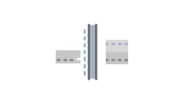 Stylized gray highway overpass vector illustration on White Background