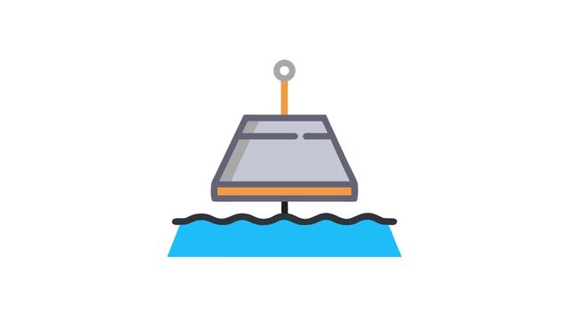 Flat design icon of a marker buoy in the water