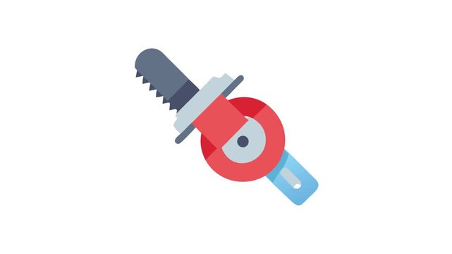 Flat icon of handheld saw tool on White Background