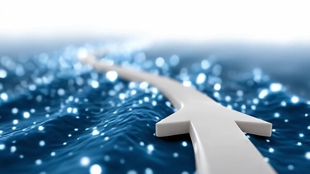 Arrow's Path: An illuminated arrow symbolizes guidance and direction, its illuminated path through an abstract sea of digital data or information. It's a visual metaphor for progress, navigation.