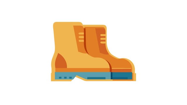 Flat illustration of work boots on a White Background