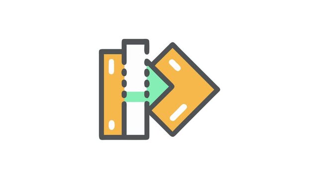 Abstract data flow diagram icon in flat design style