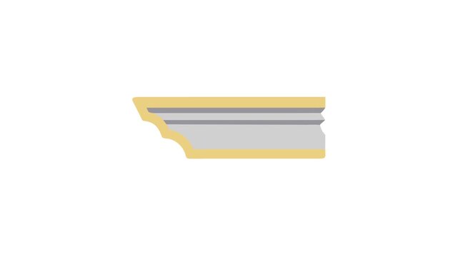 Architectural molding illustration with flat design and clean lines