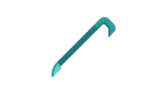 A teal crowbar isolated on a solid White Background