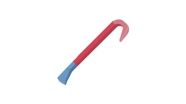 Stylized crowbar illustration on White Background demonstrating tool design