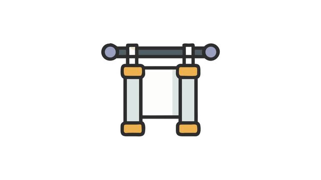 Hanging scroll illustration on White Background in cartoon style