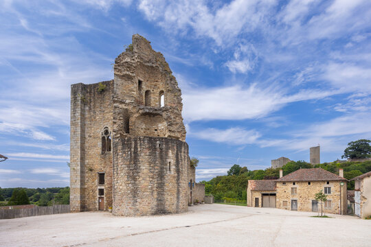 Chalus castle ruins in Haute Vienne, Nouvelle Aquitaine, France
