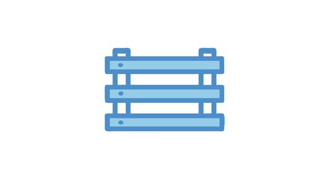 Blue wooden crate or box icon on White Background