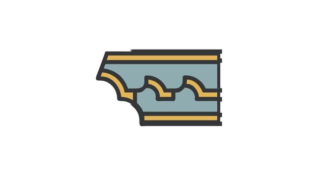 Decorative architectural molding or trim with repeating curved pattern