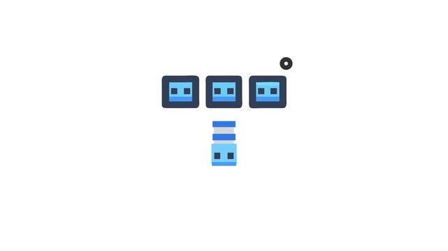 Isolated stylized computer processor chip illustration against White Background
