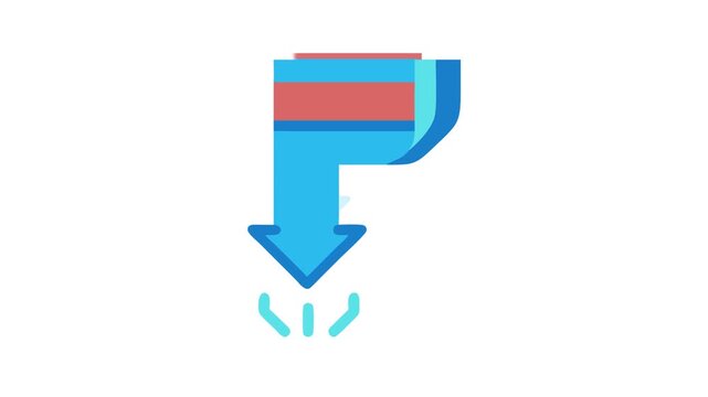 Abstract Arrow Icon Illustrating Downward Movement and Direction
