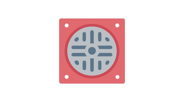 Flat vector illustration of PC component cooling fan