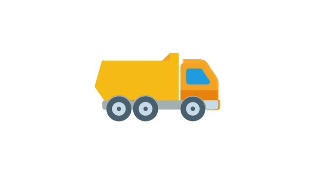 Flat dump truck vector design isolated on White Background