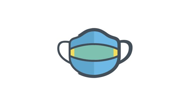 Medical face mask graphic on White Background icon style
