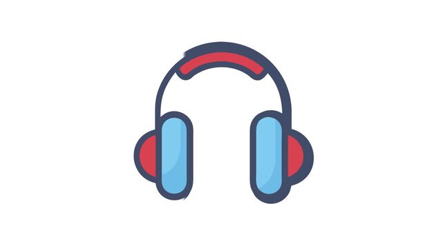 Stylized headphones illustration on White Background for tech design