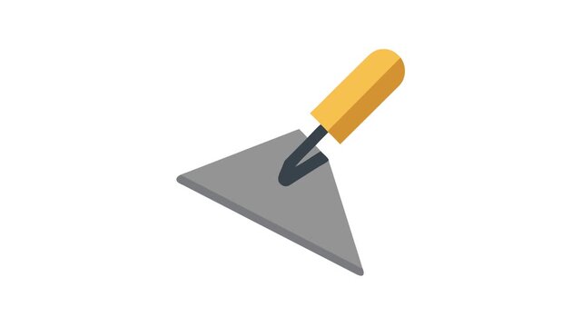 Trowel for cement work with gray and yellow handle