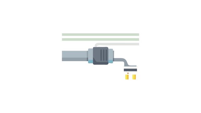 Stylized Illustration of Plumbing Pipe with Electrical Plug Outlet
