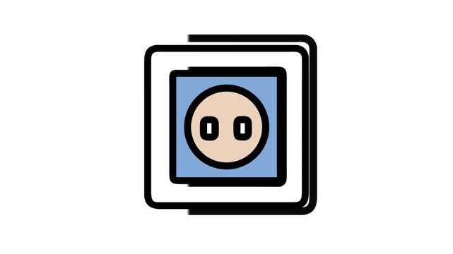 Simple flat design illustration of european electrical outlet