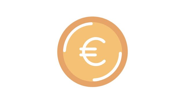 Euro currency coin symbol in flat design style