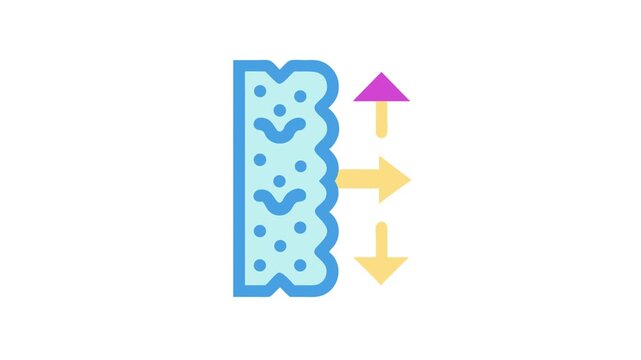 Animated graphic representing water filtration or absorption process
