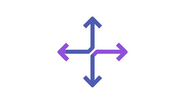 Stylized crosshair of arrows pointing in four directions design