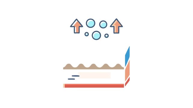 Diagram illustrating water purification process through different soil layers