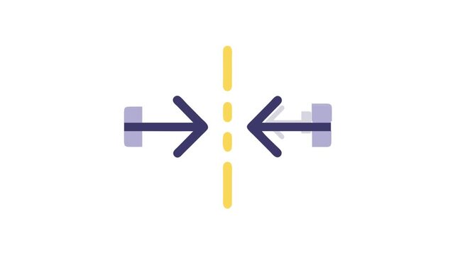 Centralization with arrows pointing to a dotted vertical line