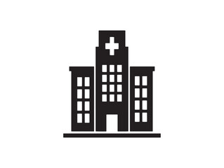 Fototapeta premium Simple black and white hospital icon a modern representation of healthcare facilities
