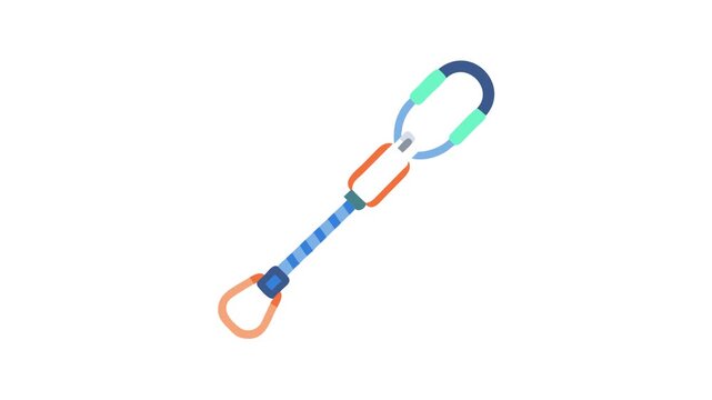 Vector image of climbing quickdraw on a White Background