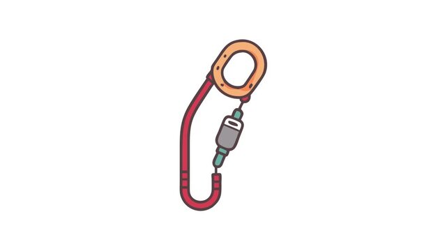 Stylized climbing carabiner clip on White Background illustration