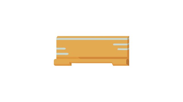 Isolated Wooden Scroll Flat Illustration on White Background