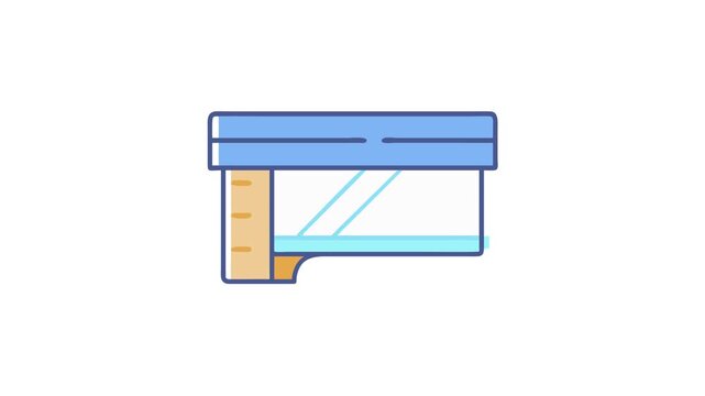 Minimalist illustration of a countertop with a section of wall