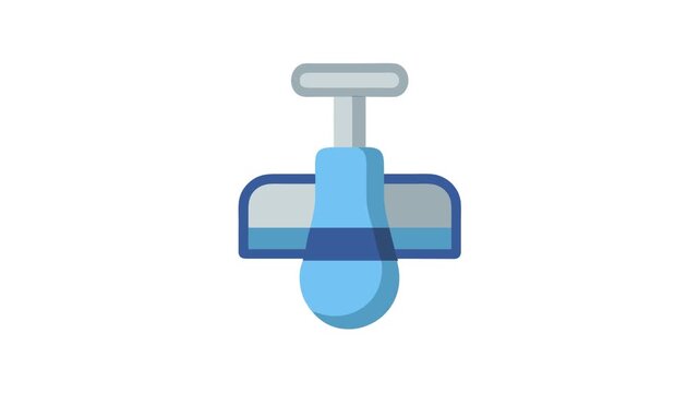 Minimalist light blue airplane icon on dark background