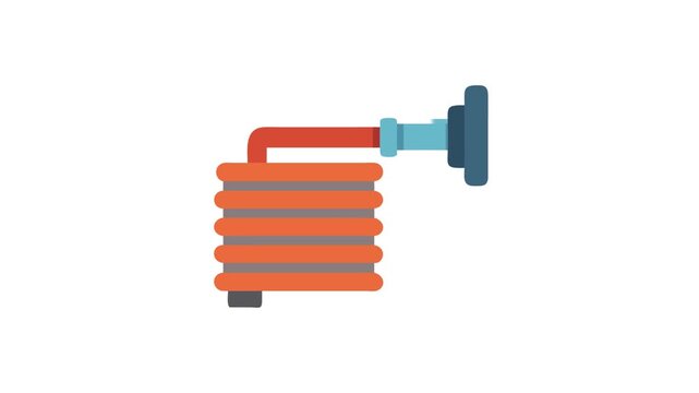 Flat design water heater with orange pipes isolated on White