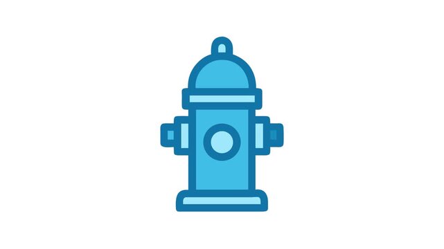 Blue fire hydrant isolated on White Background illustration style
