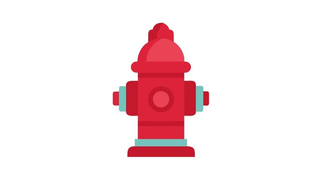 Flat illustration of a vibrant red fire hydrant on White