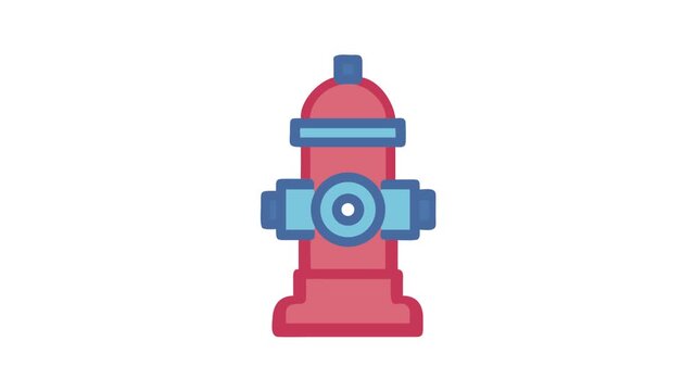 Flat design illustration of a red and blue fire hydrant