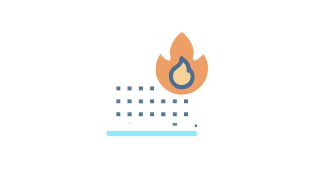 Flaming mattress icon against White Background in flat style