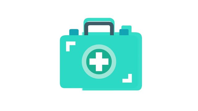 Minimalist first aid kit icon on a White Background