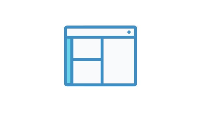 Blue and White Website Layout Mockup on White Background