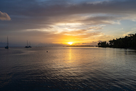 Sunset Over Tahaa Island, French Polynesia