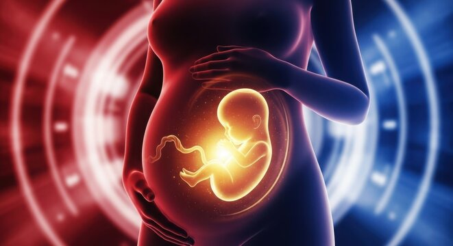 Illuminated fetal development within a radiant womb