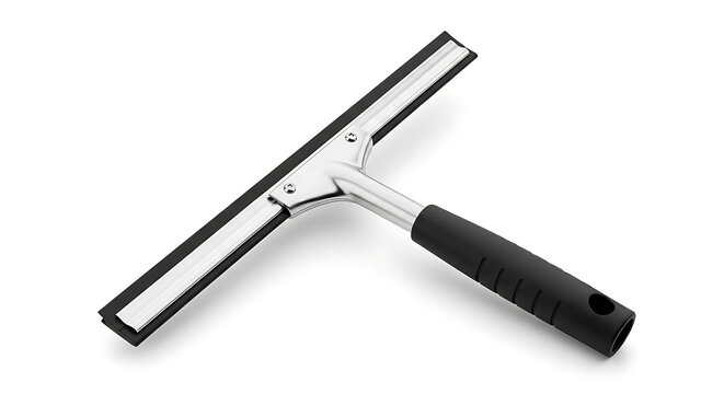 Window squeegee resting on a white background